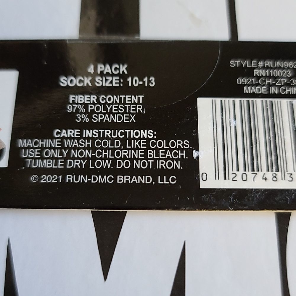 Run DMC NIB Crew Socks - Picture 4 of 4